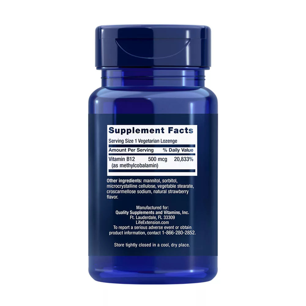 Life Extension Vitamin B12 Methylcobalamin (100 Lozenges)