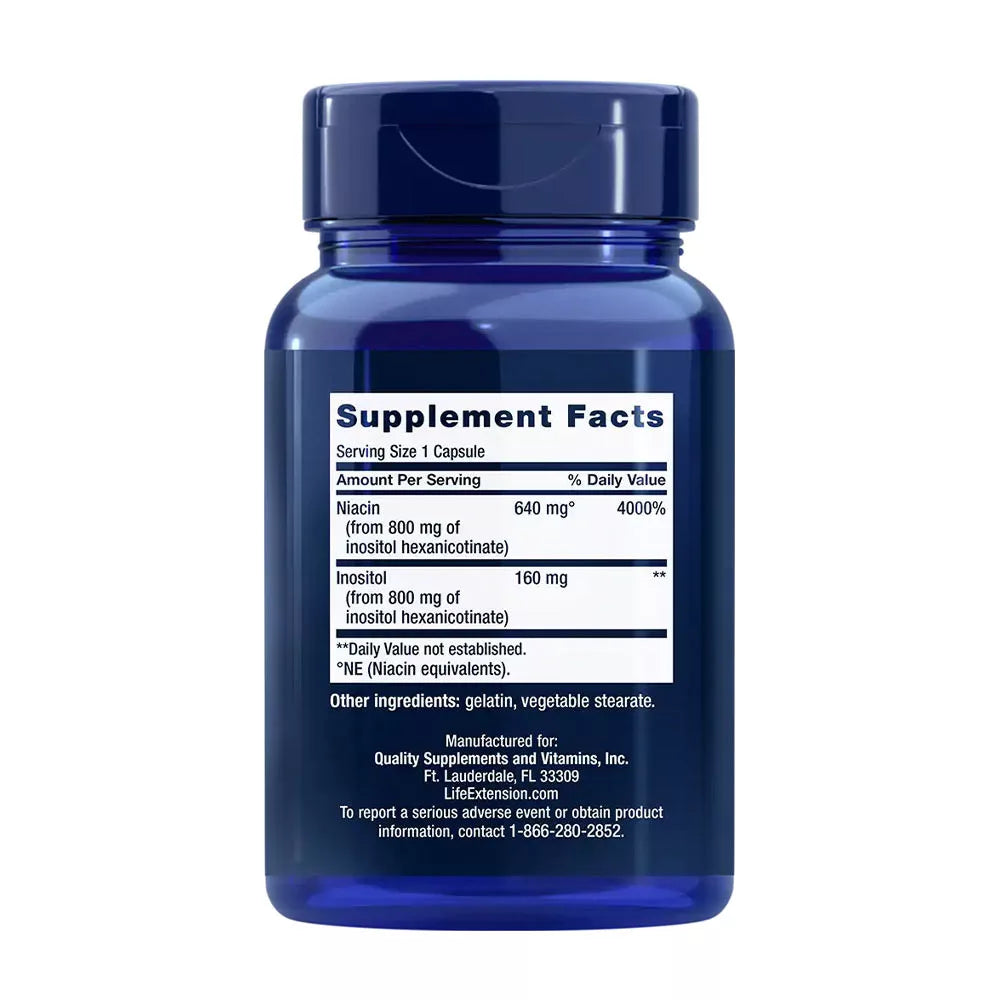 Life Extension No Flush Niacin 640 mg (100 Capsules)