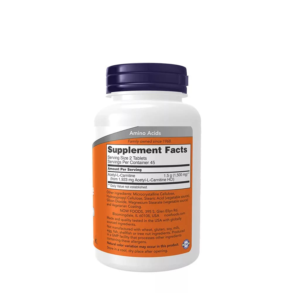 Now Foods Acetyl-L-Carnitine 750 mg (90 Tablets)