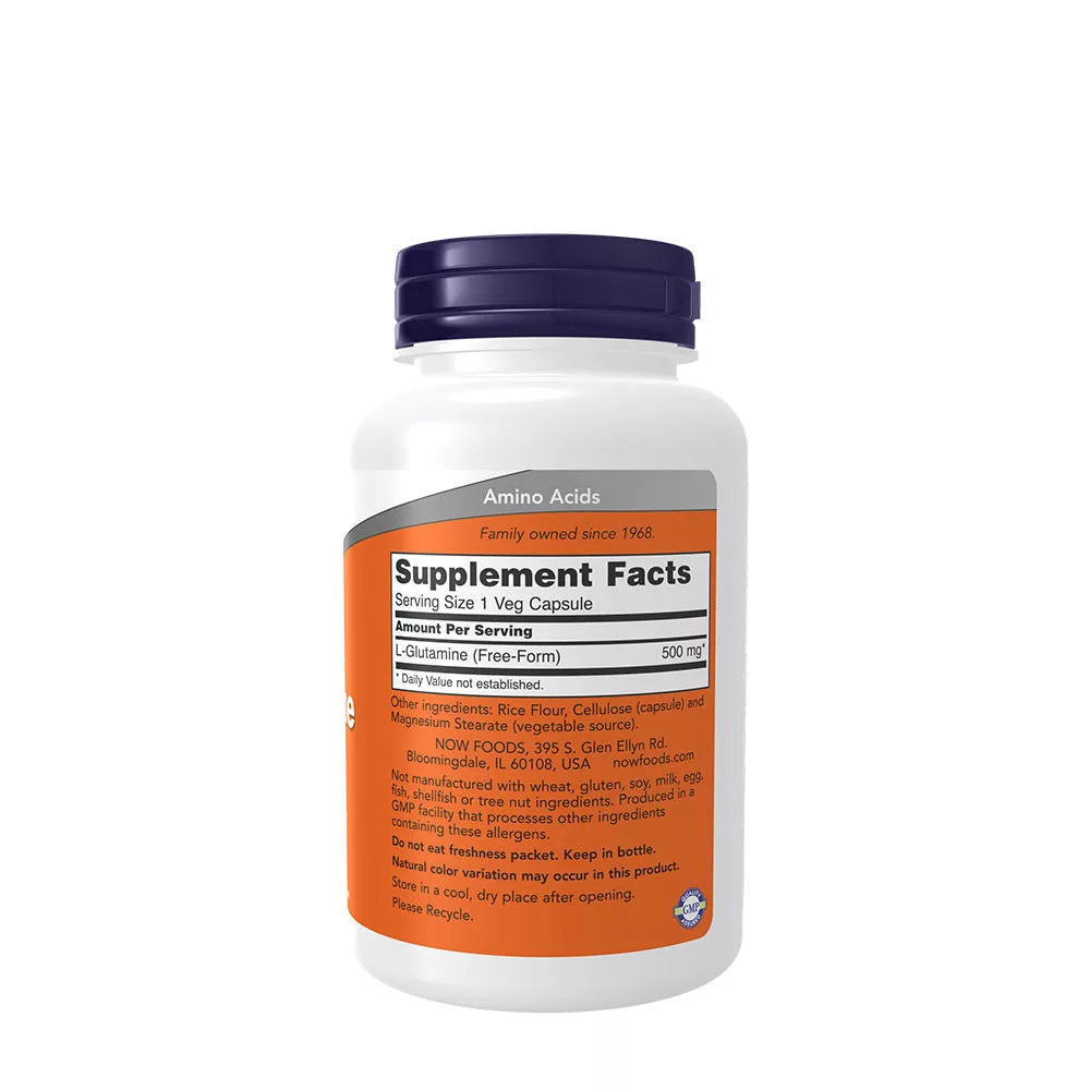 Now Foods L-Glutamine 500 mg (120 Veg Capsules)