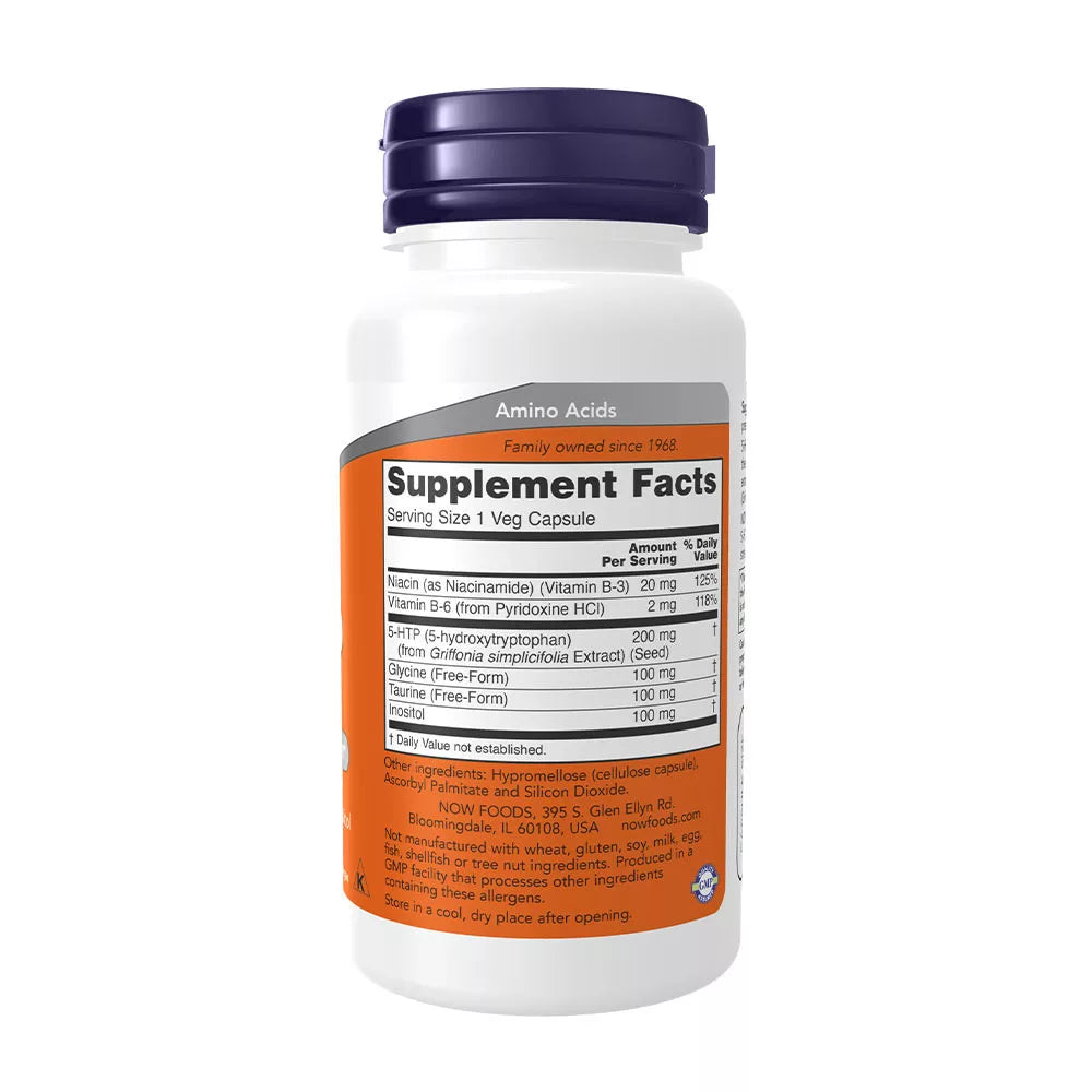 Now Foods 5-HTP Double Strength 200 mg (60 Veg Capsules)