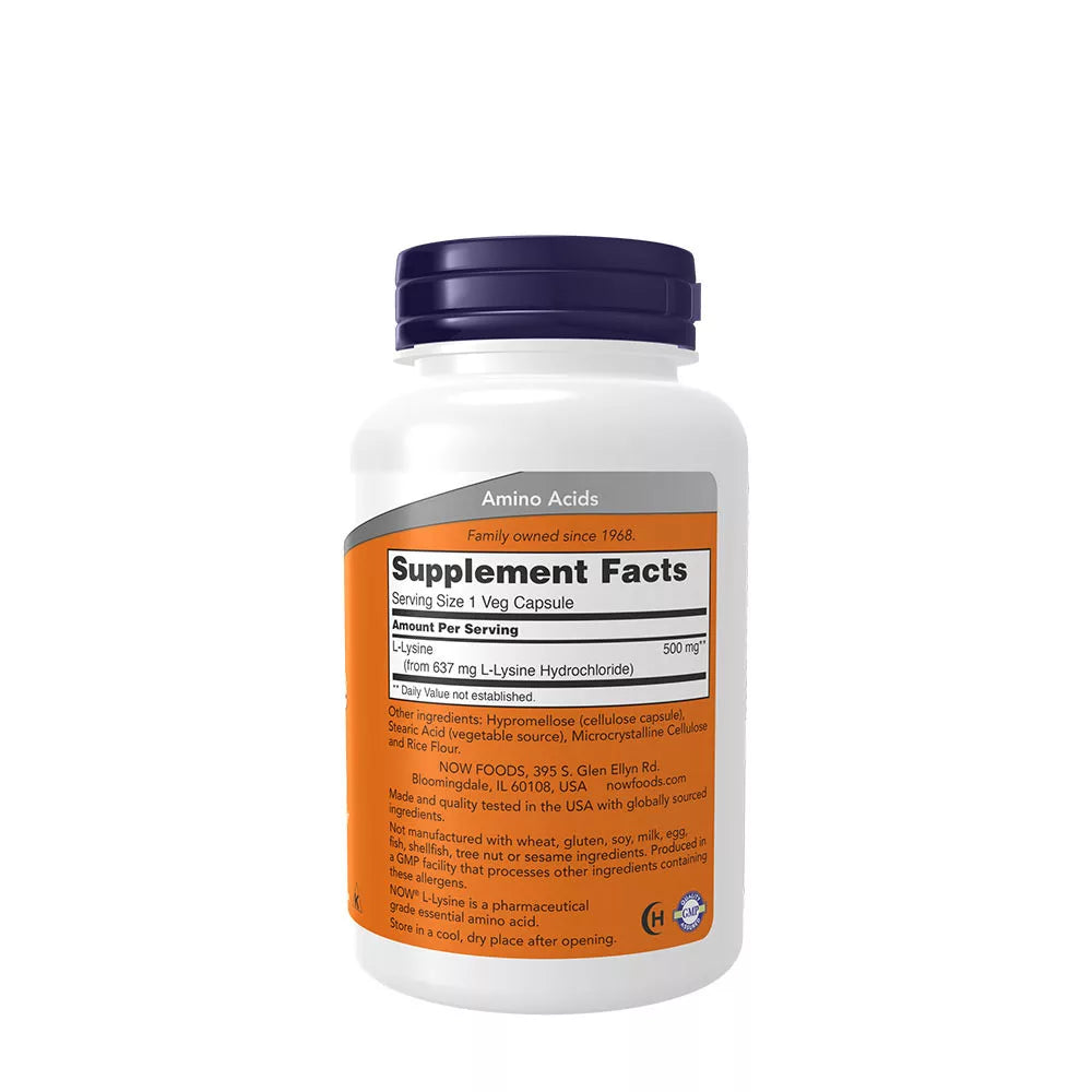 Now Foods L-Lysine 500 mg (100 Veg Capsules)
