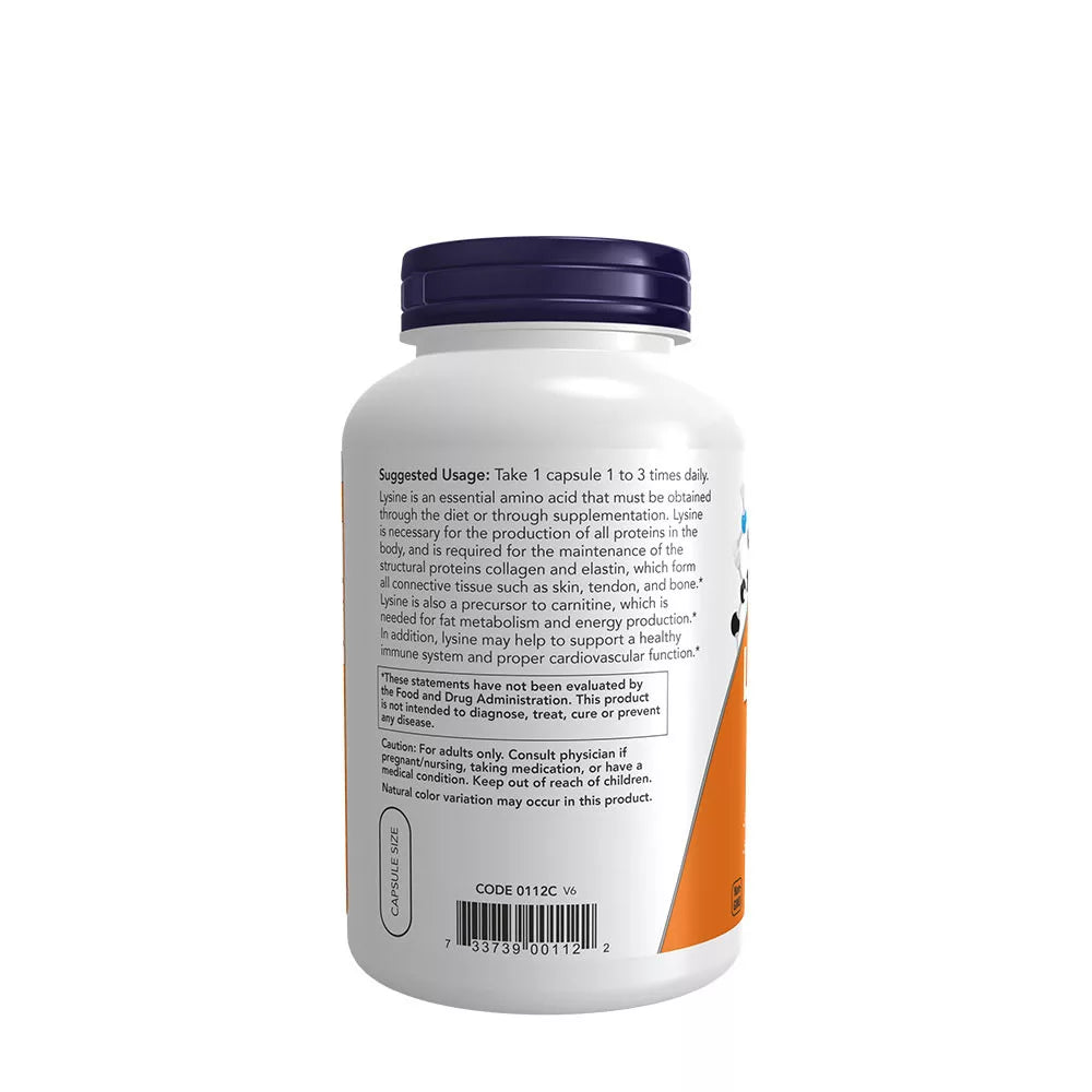 Now Foods L-Lysine 500 mg (250 Veg Capsules)