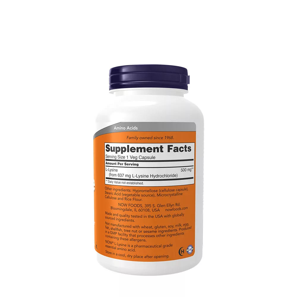 Now Foods L-Lysine 500 mg (250 Veg Capsules)