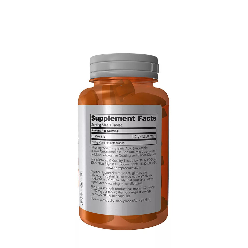 Now Foods L-Citrulline, Extra Strength 1200 mg (120 Tablets)