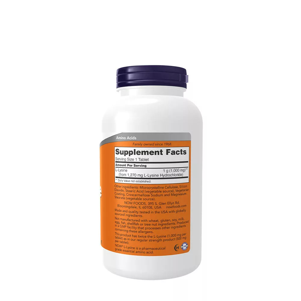 Now Foods L-Lysine, Double Strength 1,000 mg (250 Tablets)