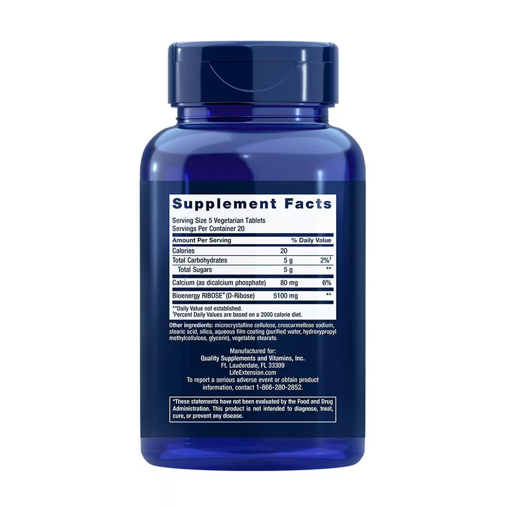 Life Extension D-Ribose Tablets (100 Tablets)