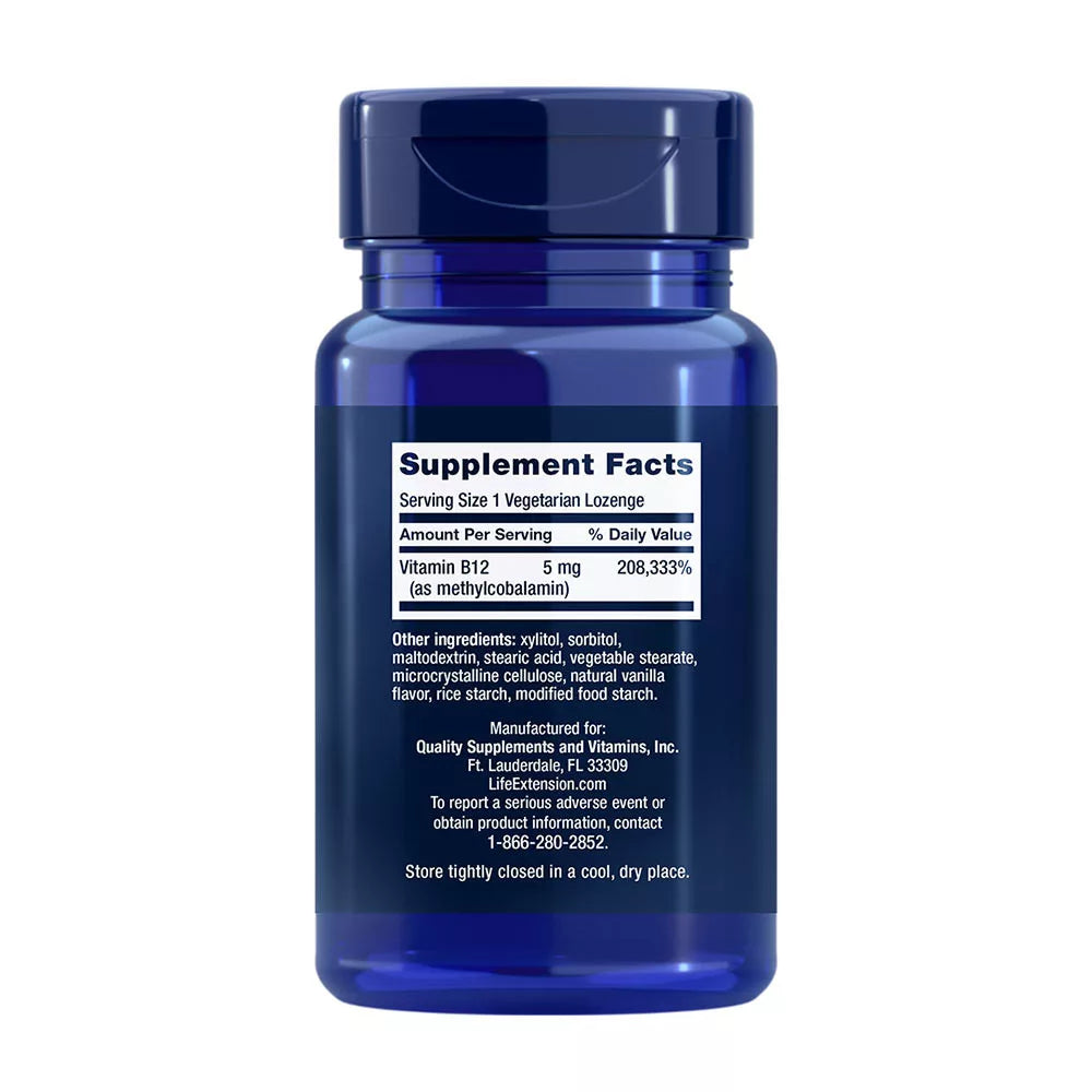 Life Extension Vitamin B12 Methylcobalamin 5 mg (60 Lozenges)