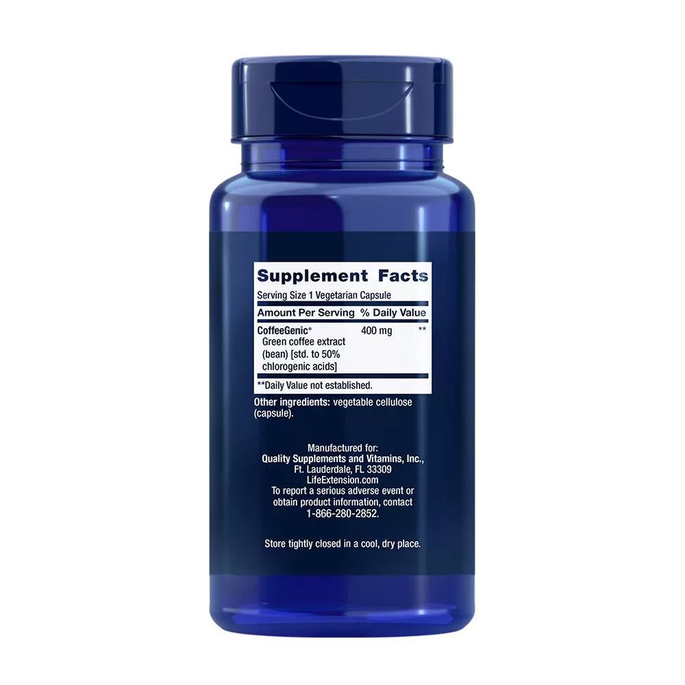 Life Extension CoffeeGenic® Green Coffee Extract (90 Veg Capsules)