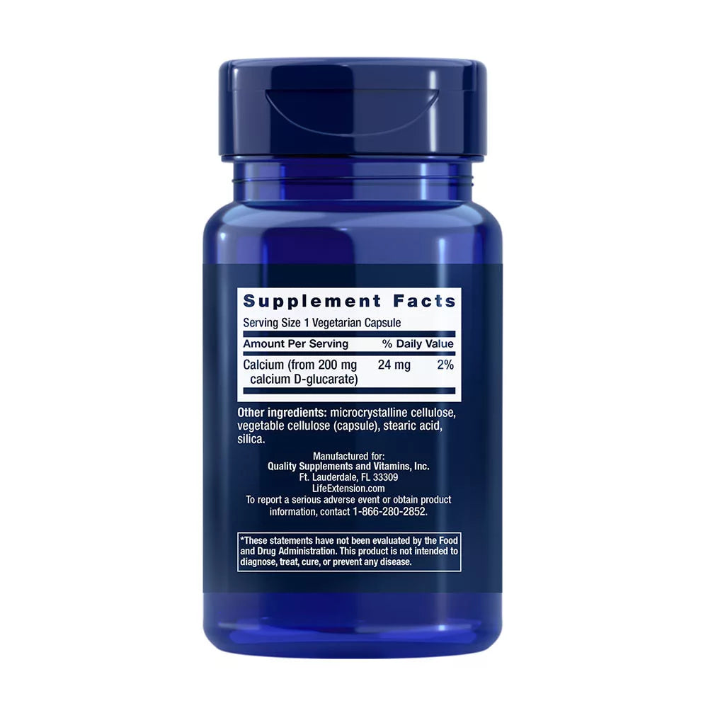 Life Extension Calcium D-Glucarate 200 mg (60 Veg Capsules)