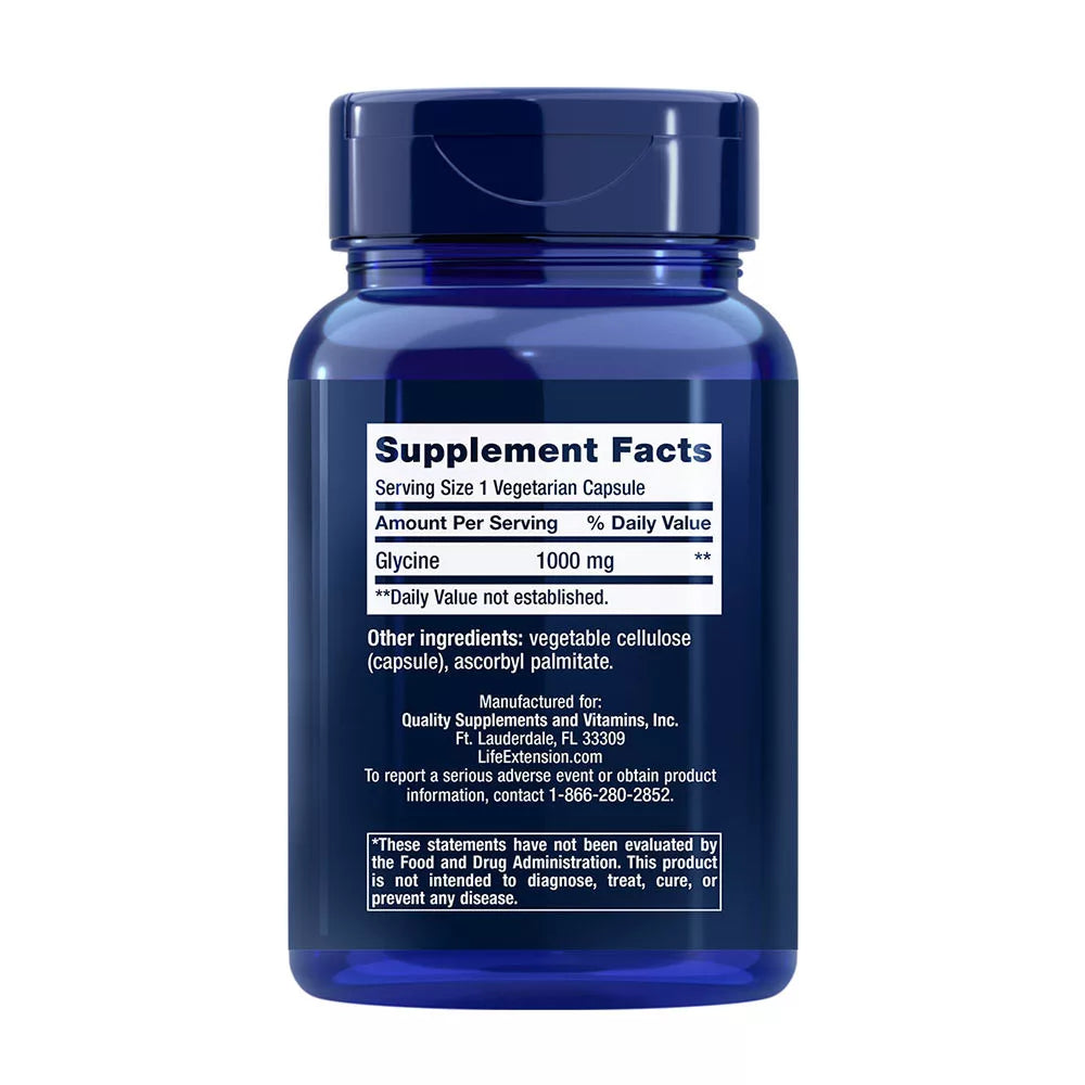 Life Extension Glycine 1000 mg (100 Veg Capsules)