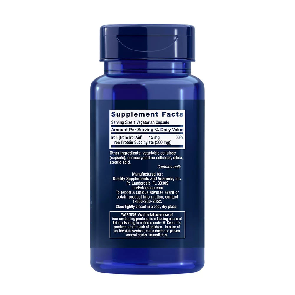 Life Extension Iron Protein Plus (100 Veg Capsules)