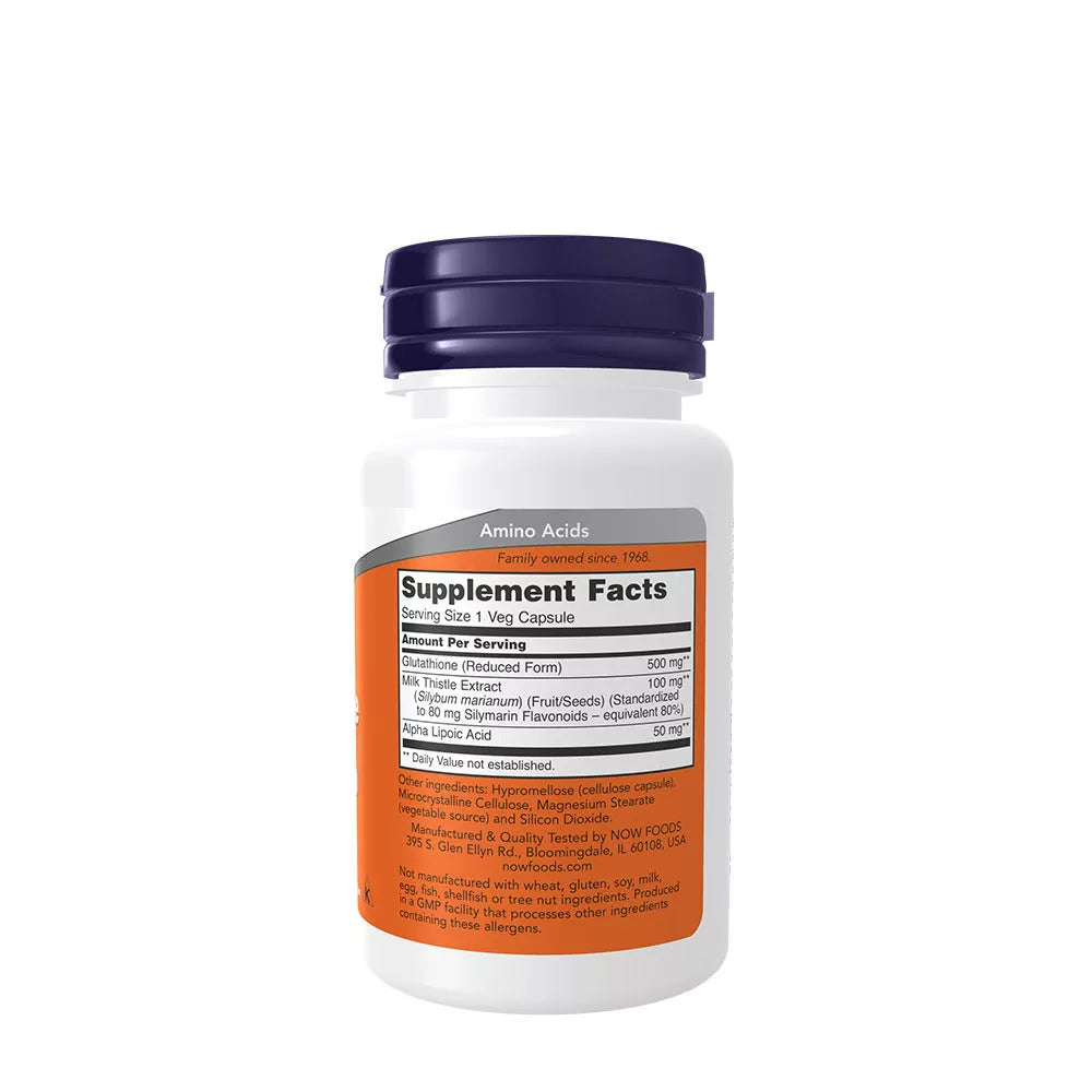 Now Foods Glutathione 500 mg (30 Veg Capsules)