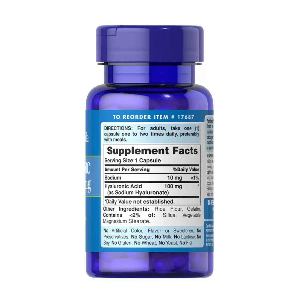 Puritan's Pride Hyaluronic Acid 100 mg (30 Capsules)