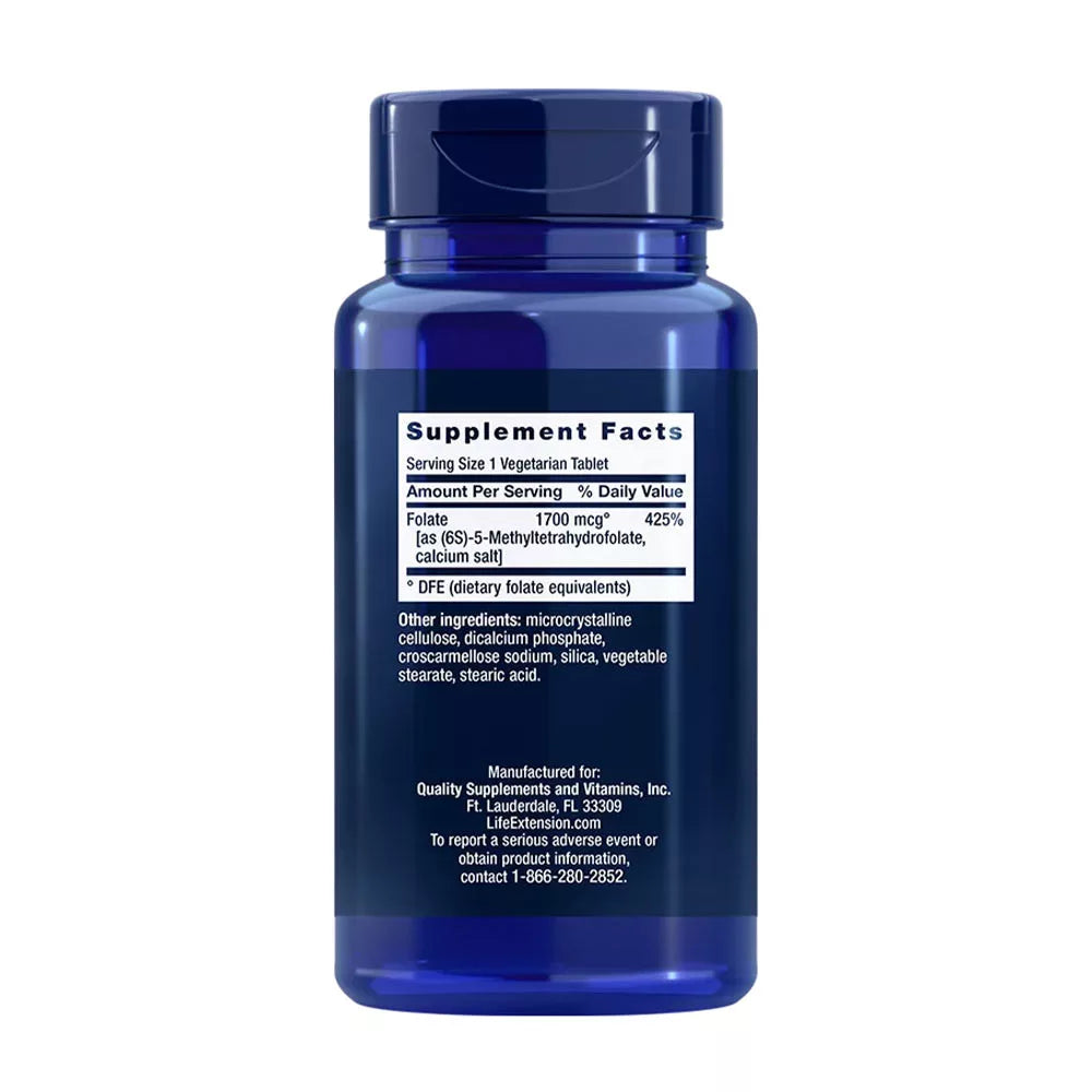 Life Extension Optimized Folate 1700 mcg (100 Veg Tablets)