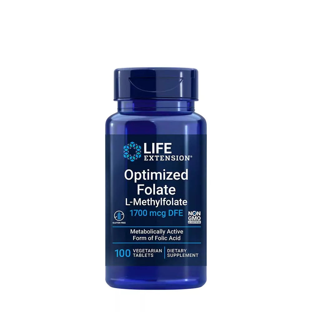 Life Extension Optimized Folate 1700 mcg (100 Veg Tablets)