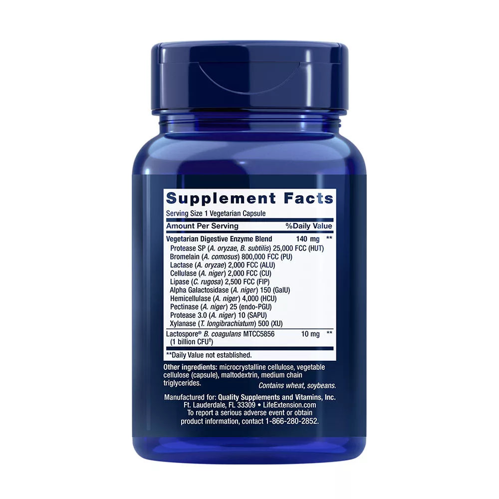Life Extension Enhanced Super Digestive Enzymes and Probiotics (60 Veg Capsules)