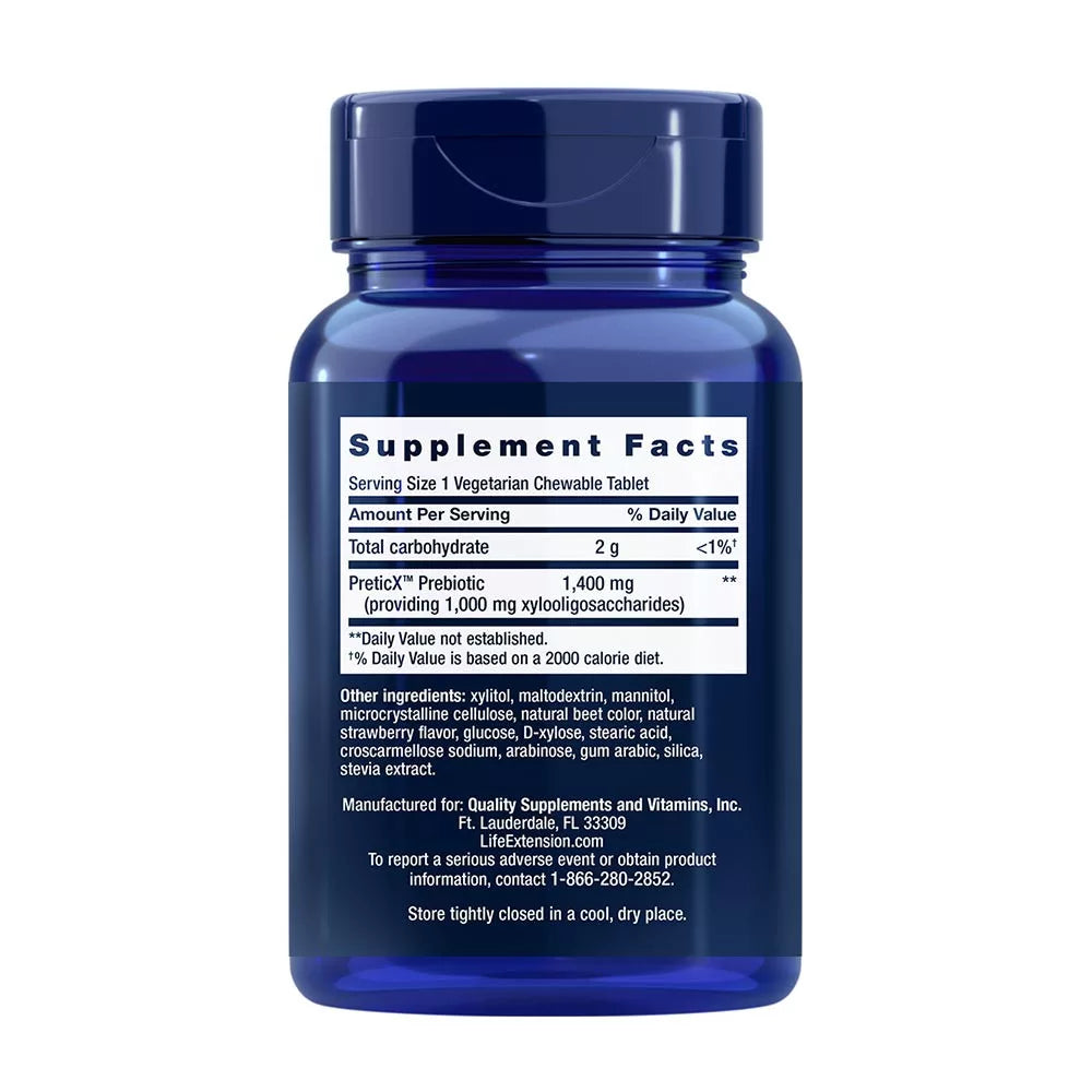 Life Extension FLORASSIST® Prebiotic Chewable (Strawberry) (60 Chewable Tablets)
