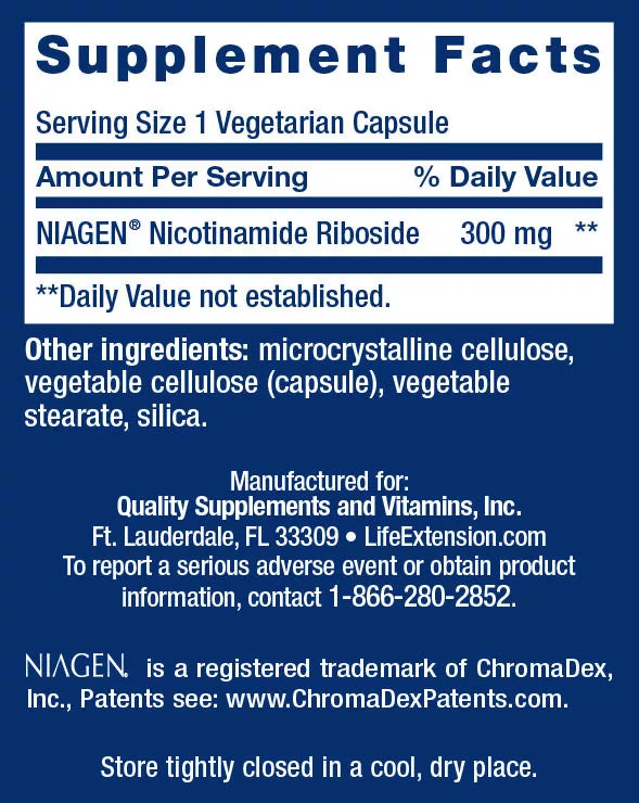 Life Extension NAD+ Cell Regenerator 300 mg (30 Veg Capsules)