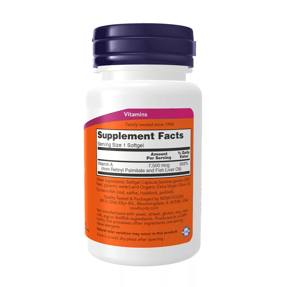 Now Foods Vitamin A 25,000 IU (100 Softgels)