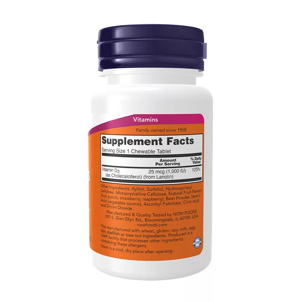 Now Foods Vitamin D-3 1,000 IU (180 Chewables)