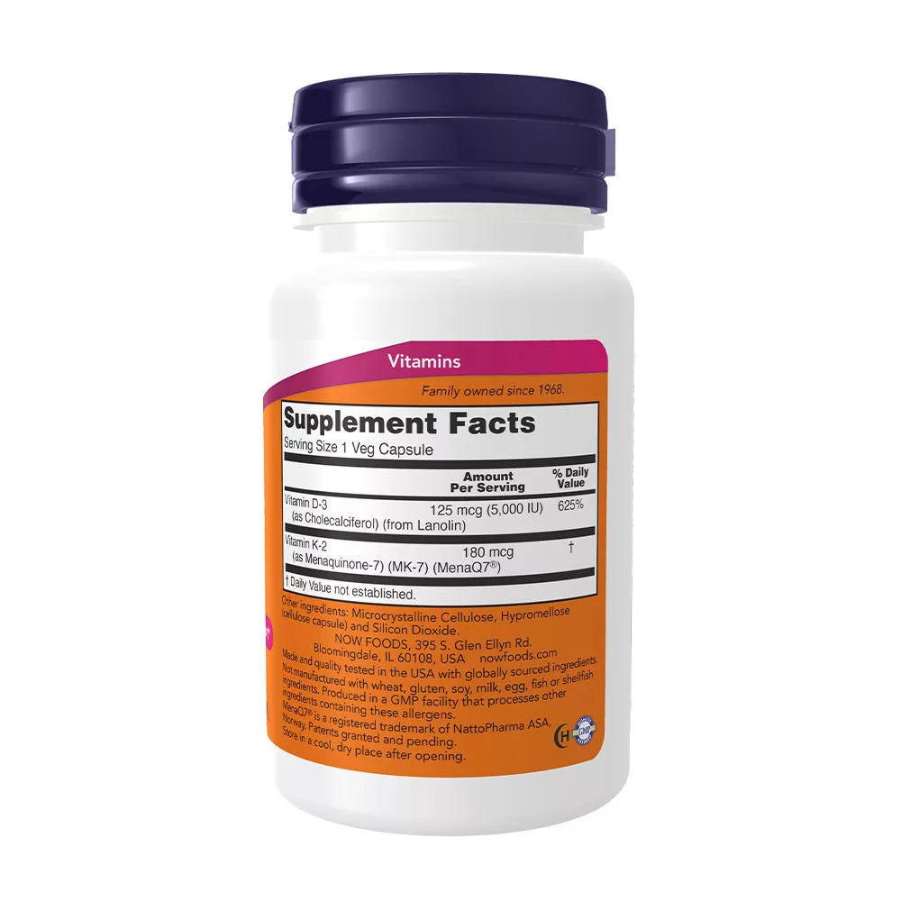 Now Foods Mega D-3 & MK-7 (60 Veg Capsules)