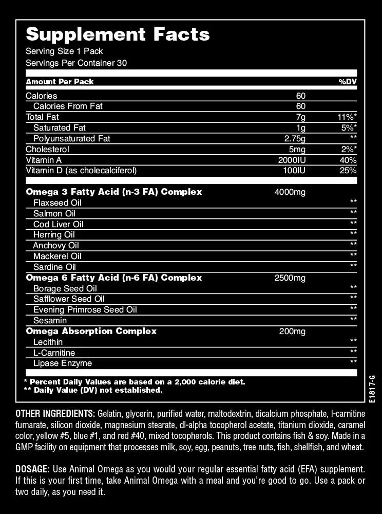 Universal Nutrition Animal Omega (30 Packs)