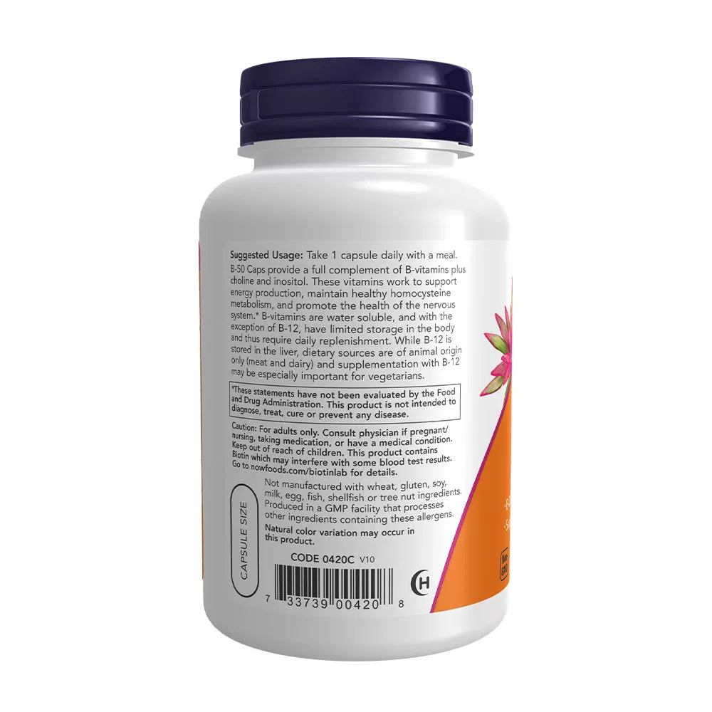 Now Foods Vitamin B-50 (100 Veg Capsules)