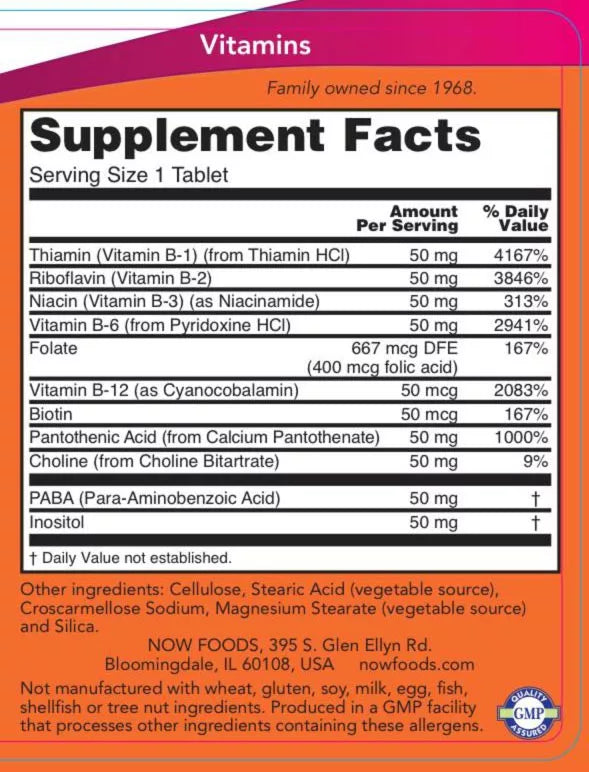 Now Foods Vitamin B-50 (100 Tablets)