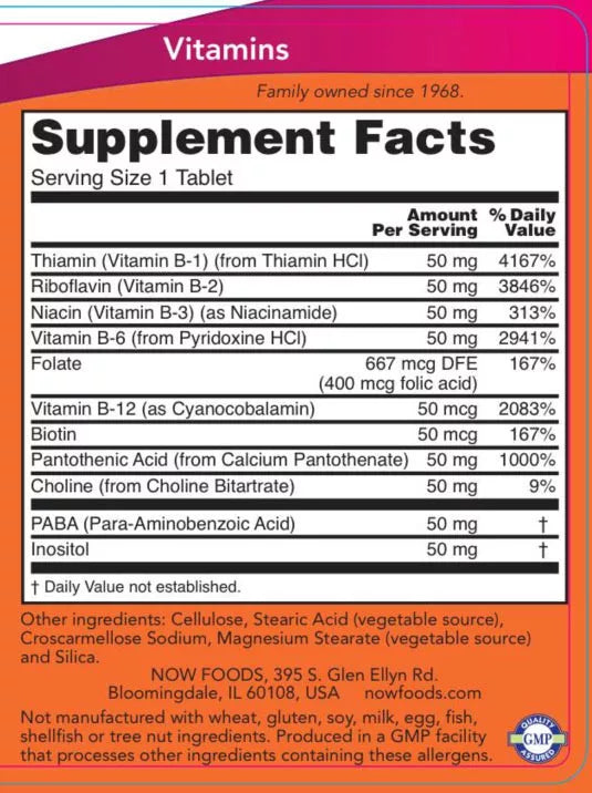 Now Foods Vitamin B-50 (250 Tablets)