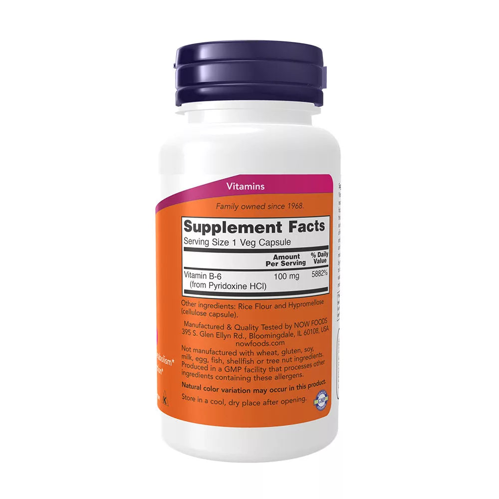 Now Foods Vitamin B-6 100 mg (100 Capsules)
