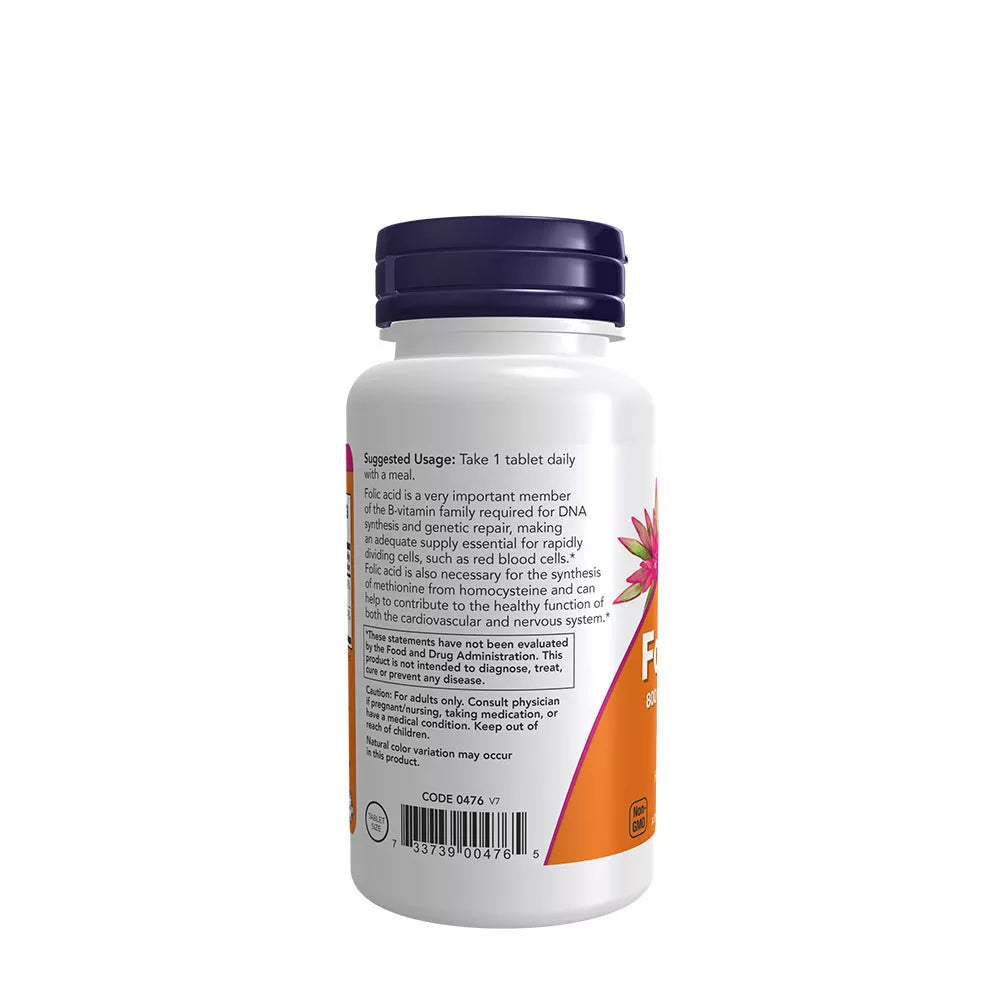 Now Foods Folic Acid 800mcg + B-12 25mcg (250 Tablets)