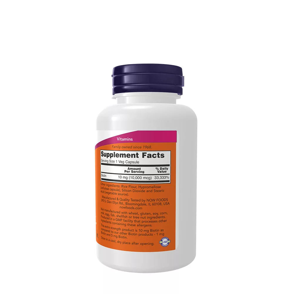 Now Foods Biotin 10 mg (120 Veg Capsules)