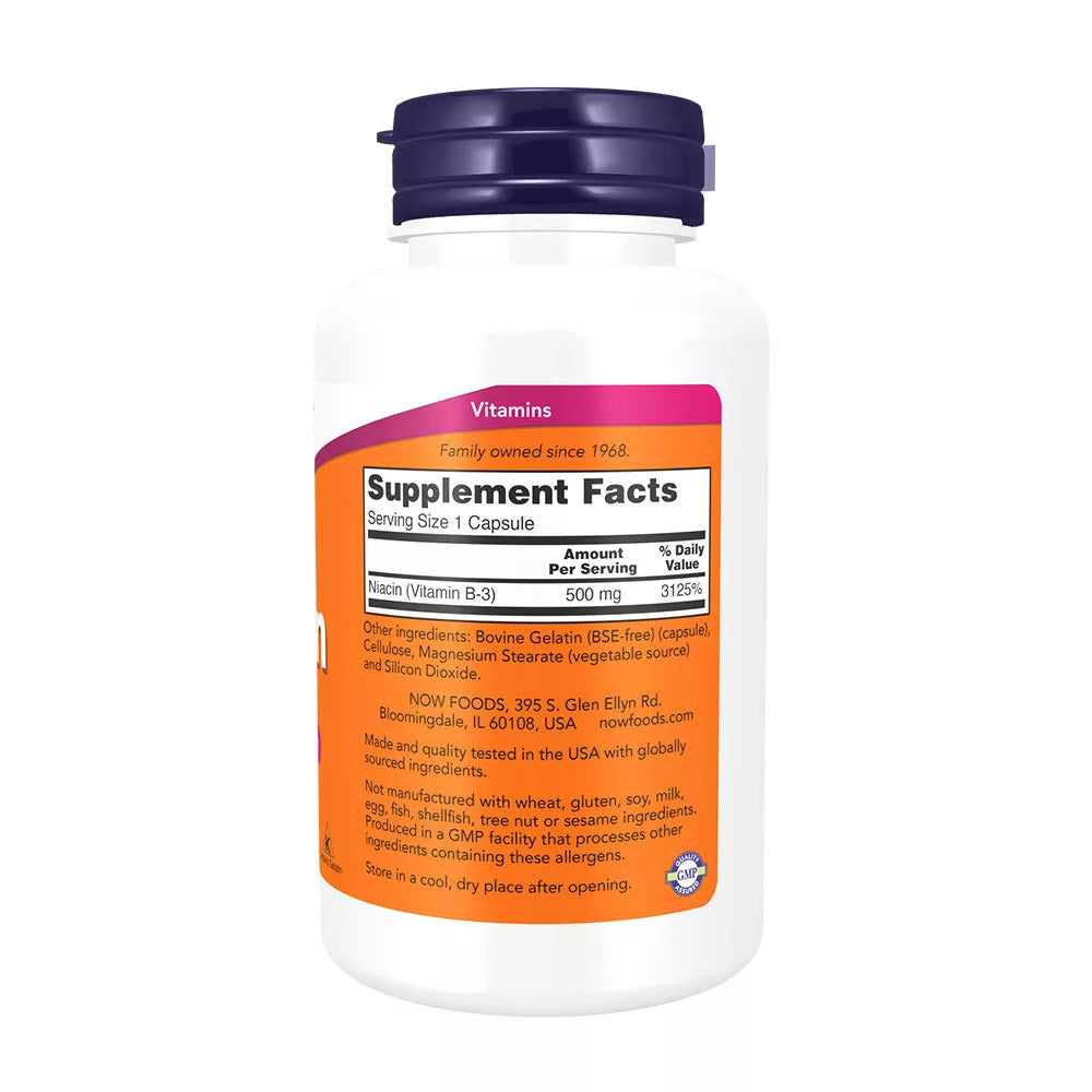 Now Foods Niacin 500 mg (100 Capsules)