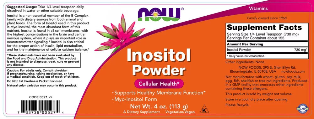 Now Foods Inositol Powder Vegetarian (113 g)