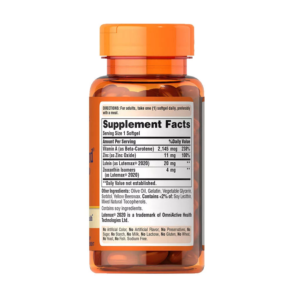 Puritan's Pride Lutein Blue Light Vision Guard with Lutemax® 2020 (30 Softgels)