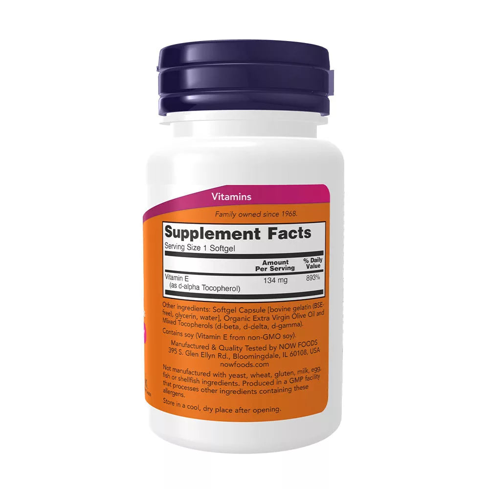 Now Foods Vitamin E-200 IU Mixed Tocopherols (100 Softgels)