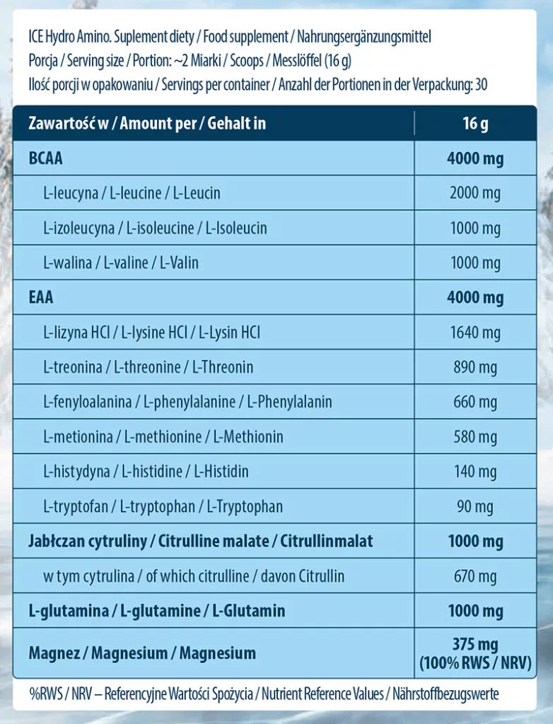 FA - Fitness Authority Ice Hydro Amino (480 g, Blackberry Pineapple)