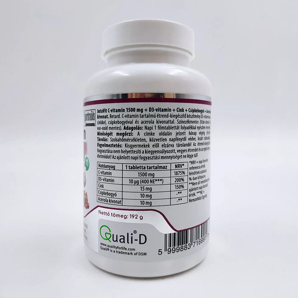 JutaVit Vitamin C 1500 mg + Acerola + D3 + Zinc (100 Tablets)