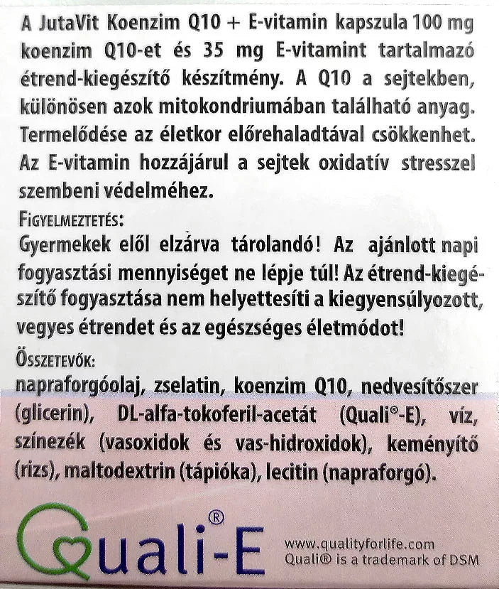 JutaVit Coenzyme Q10 100 mg + Vitamin E capsule (40 Tablets)