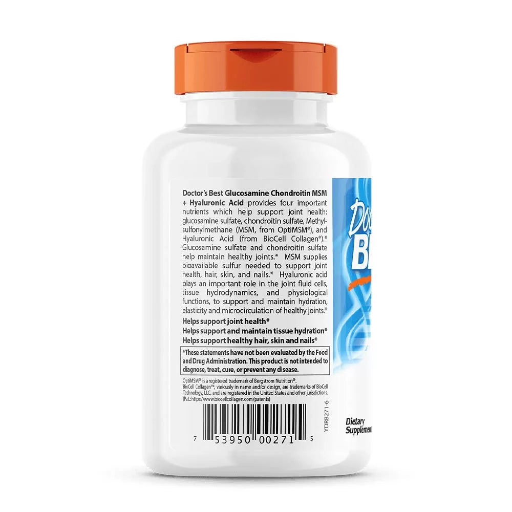 Doctor's Best Glucosamine Chondroitin MSM + Hyaluronic Acid (150 Capsules)