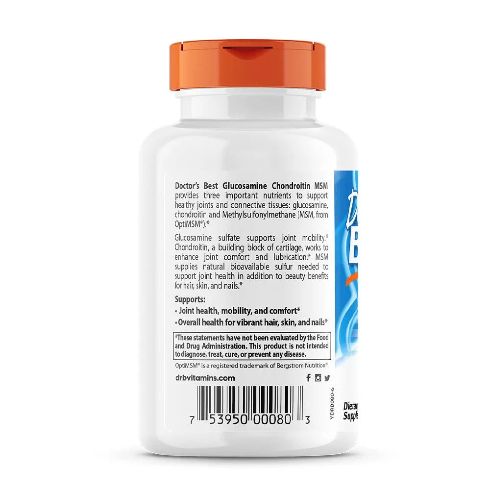 Doctor's Best Glucosamine Chondroitin MSM with Optimsm (120 Capsules)