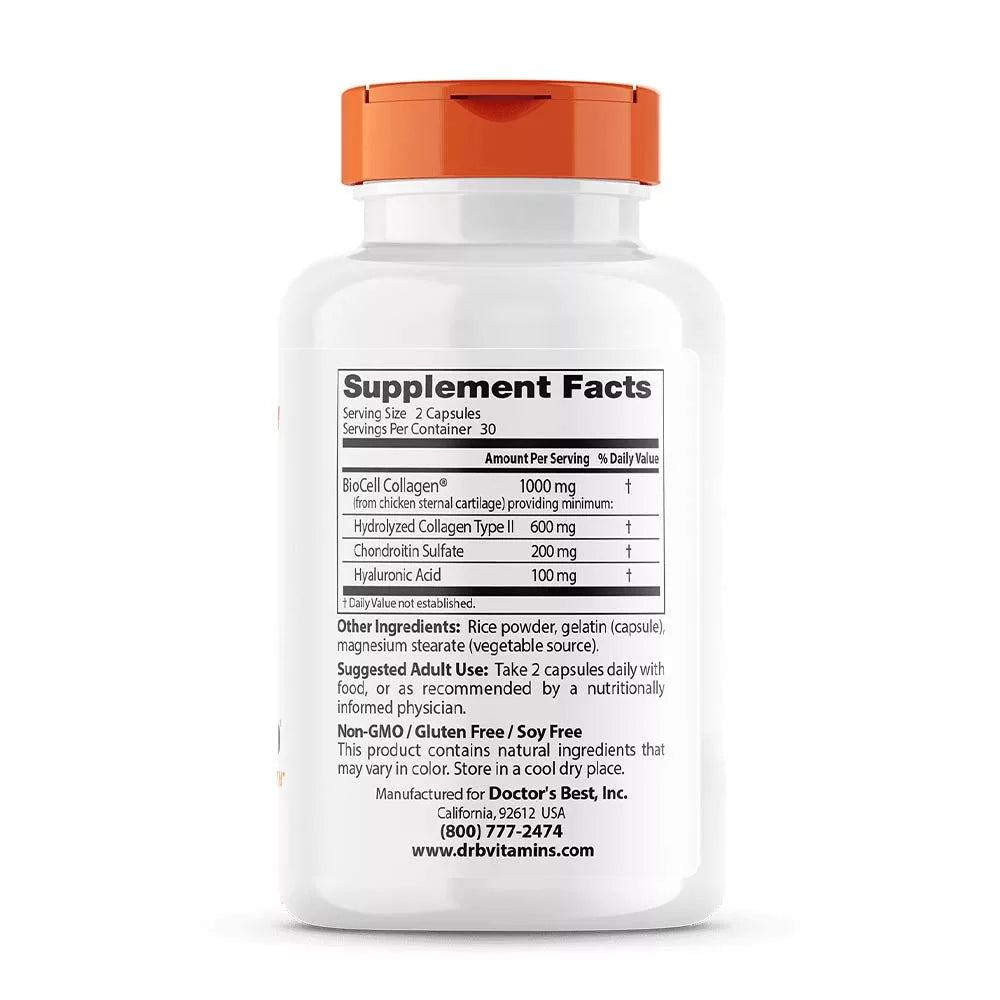 Doctor's Best Hyaluronic Acid + Chondroitin Sulfate + Biocell (60 Capsules)