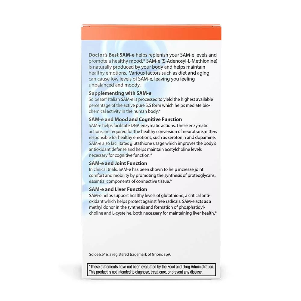 Doctor's Best SAM-E 200 mg (60 Tablets)