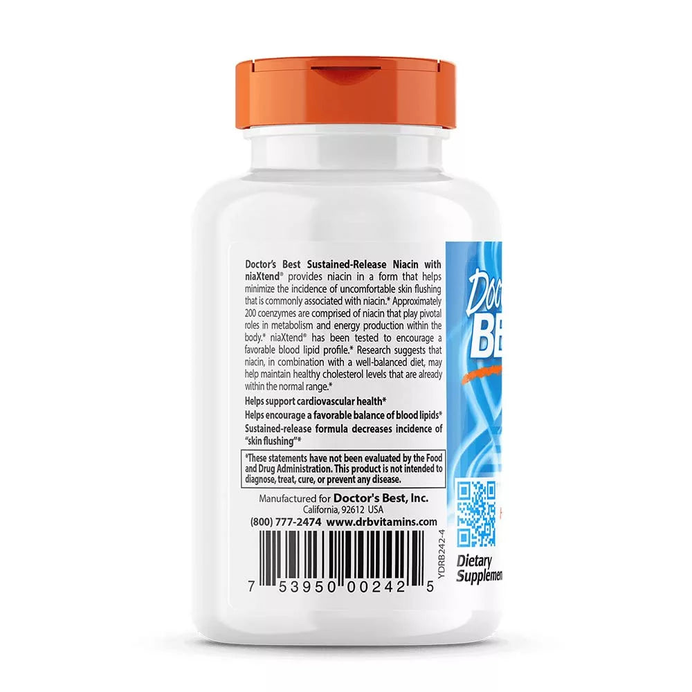 Doctor's Best Time-Release Niacin with Niaxtend 500 mg (120 Tablets)