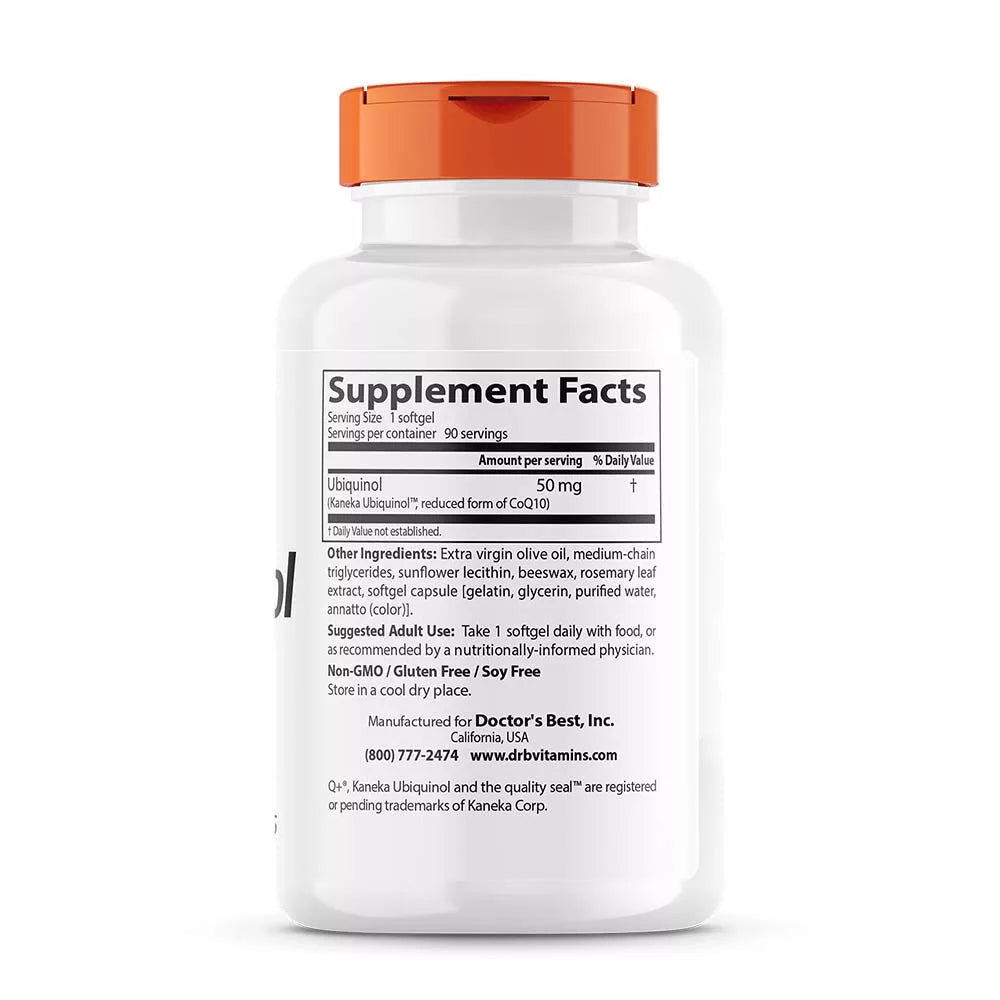 Doctor's Best Ubiquinol with Kaneka Ubiquinol 50 mg (90 Softgels)