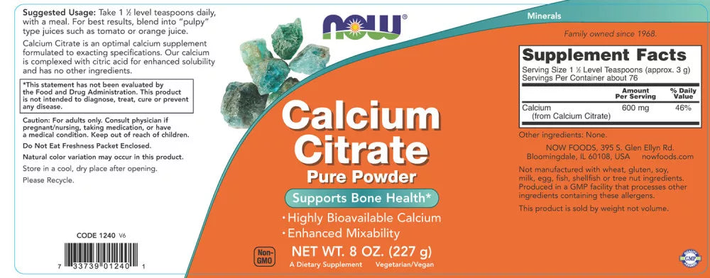 Now Foods Calcium Citrate Powder (236 ml)