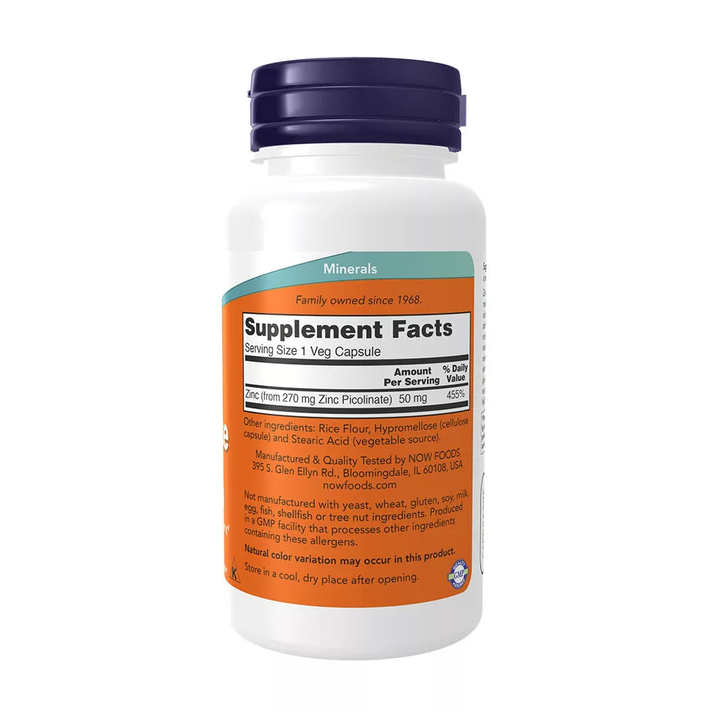 Now Foods Zinc Picolinate 50MG (120 Capsules)