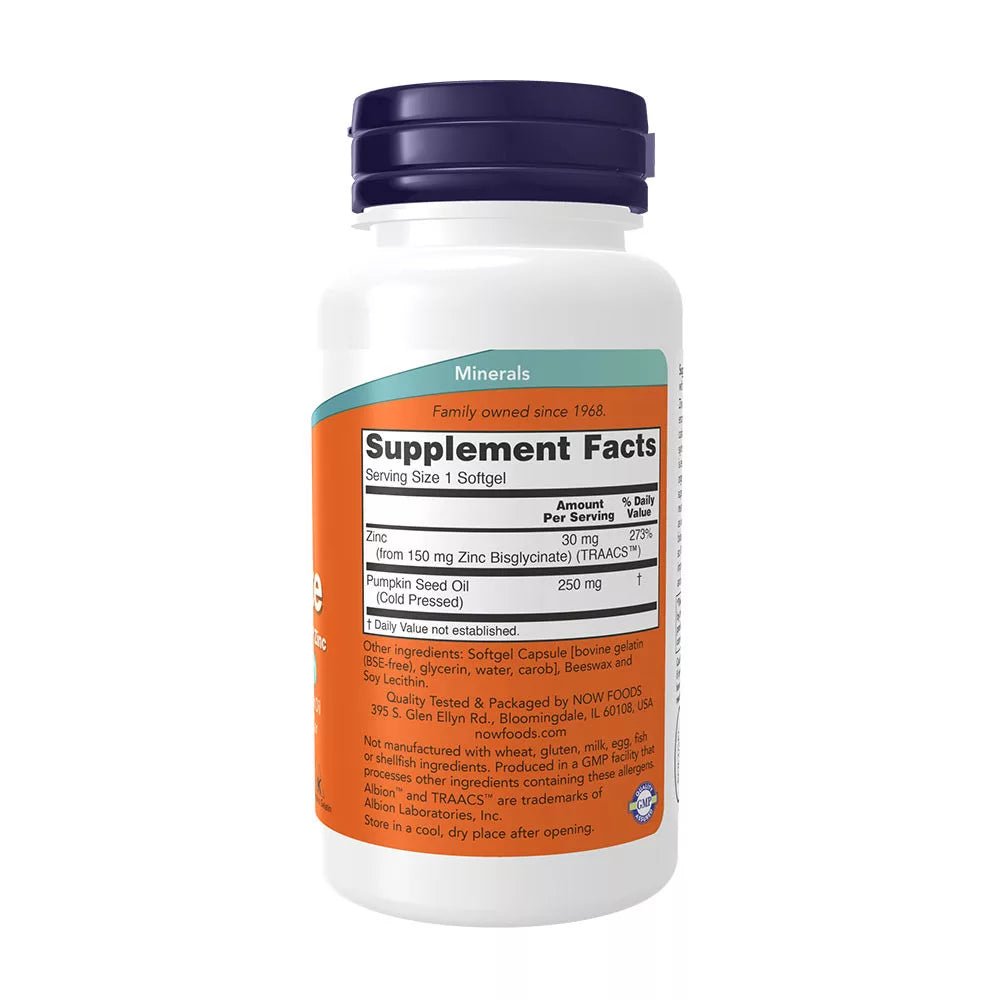 Now Foods Zinc Glycinate Softgels (120 Softgels)