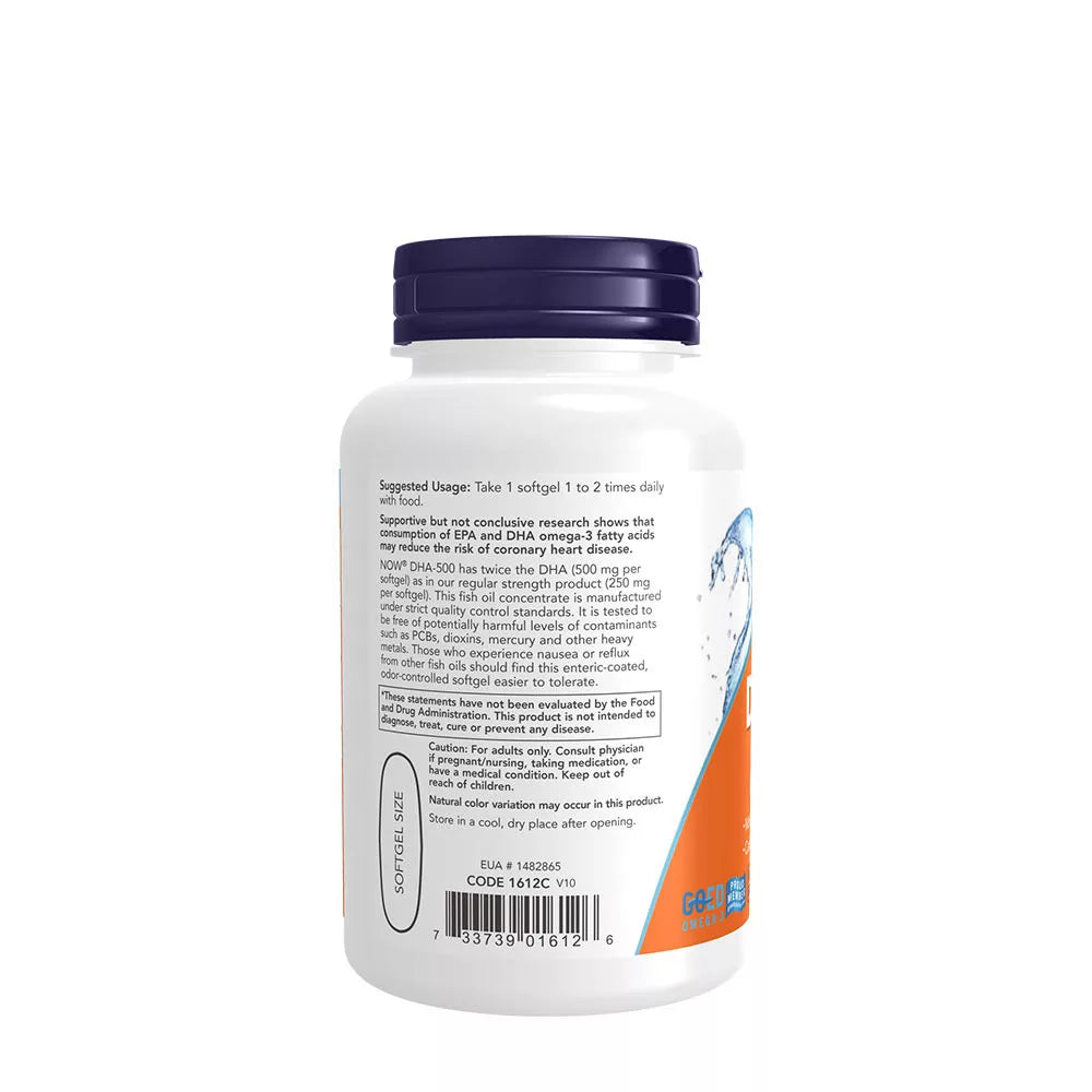 Now Foods DHA-500, Double Strength Softgels (90 Softgels)